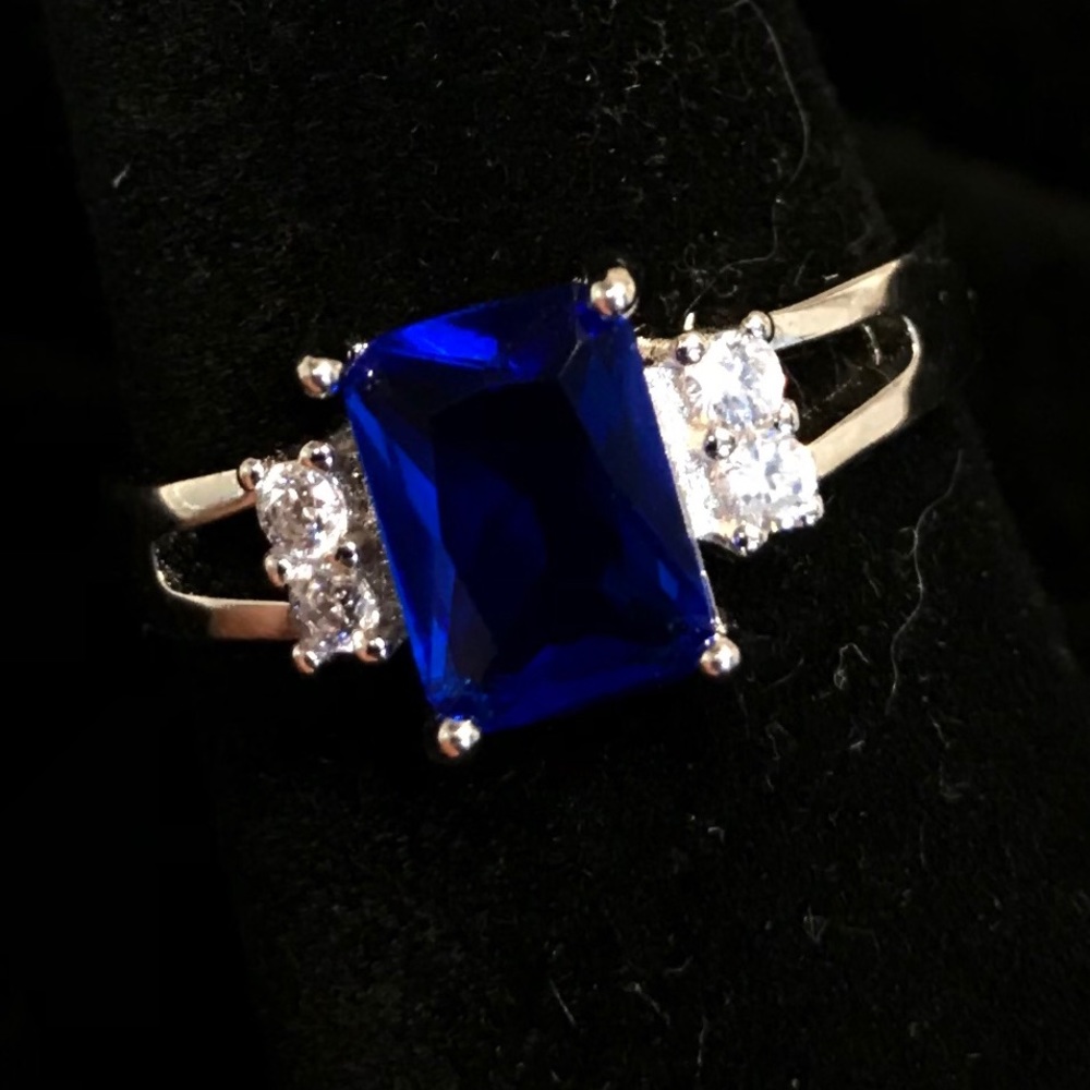 Size 6.5, Sterling Silver “Sapphire” Ring